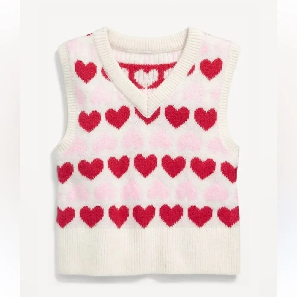 Old Navy Red & White Heart Vest(Size L 10-12yrs)